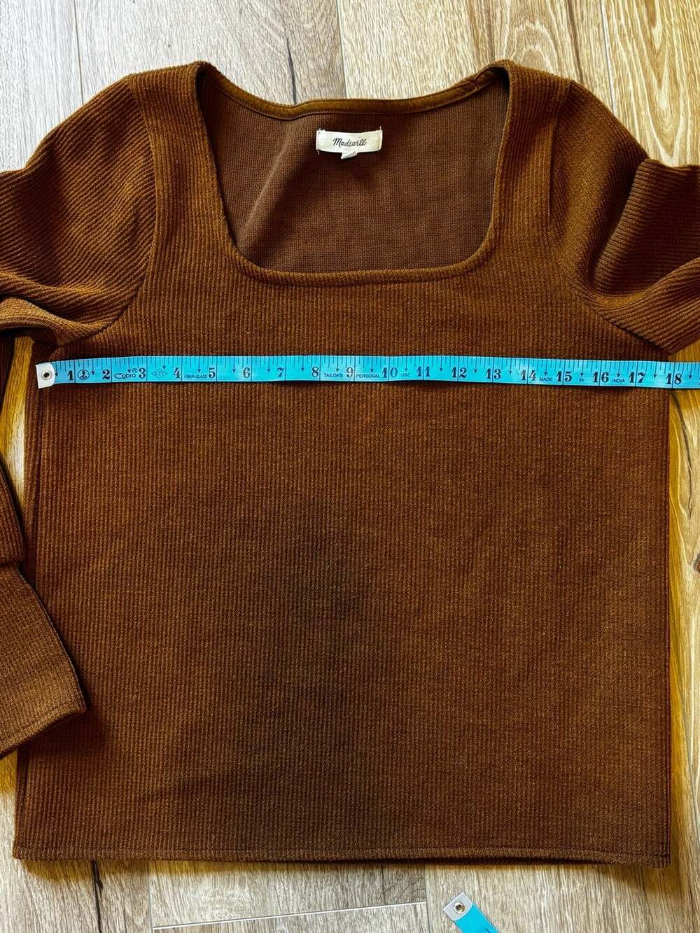 Madewell Ribbed Square-Neck Sweater in Brown - Picture 4 of 6